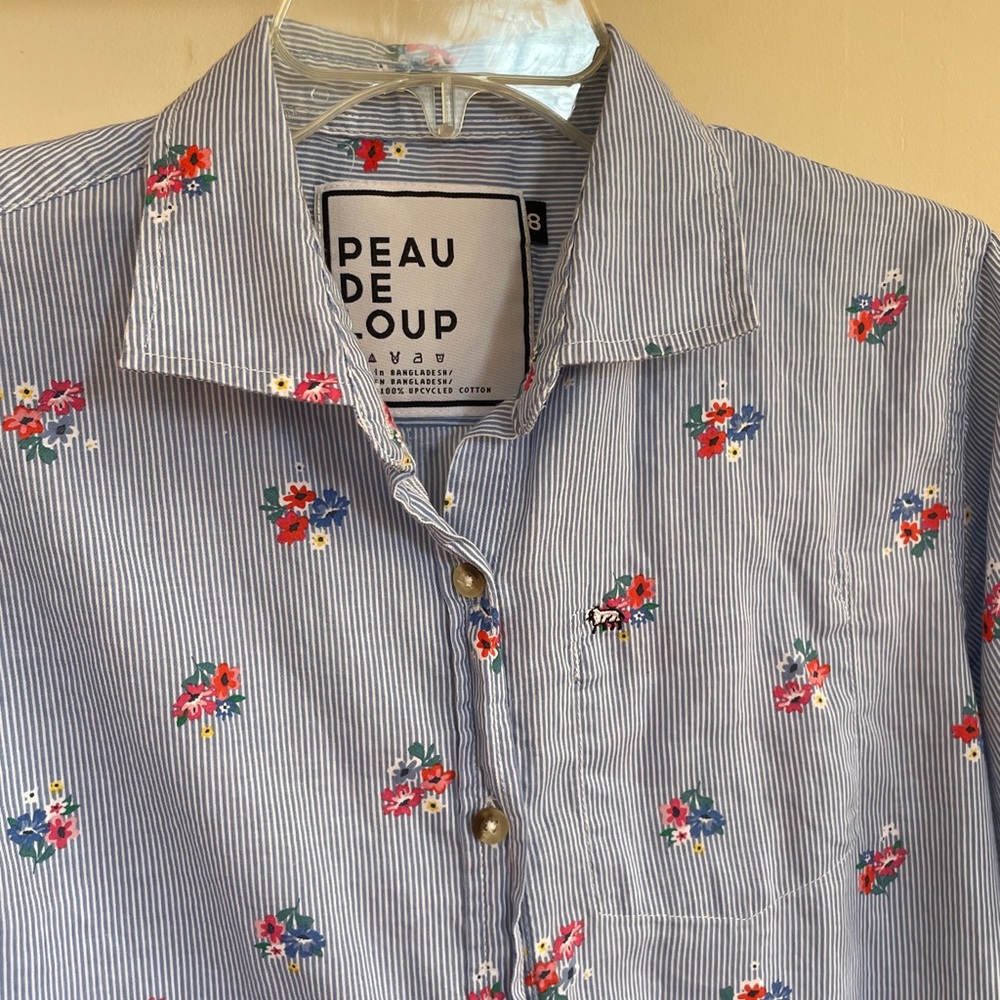 Peau De Loup Striped Floral Women’s Shirt View 2